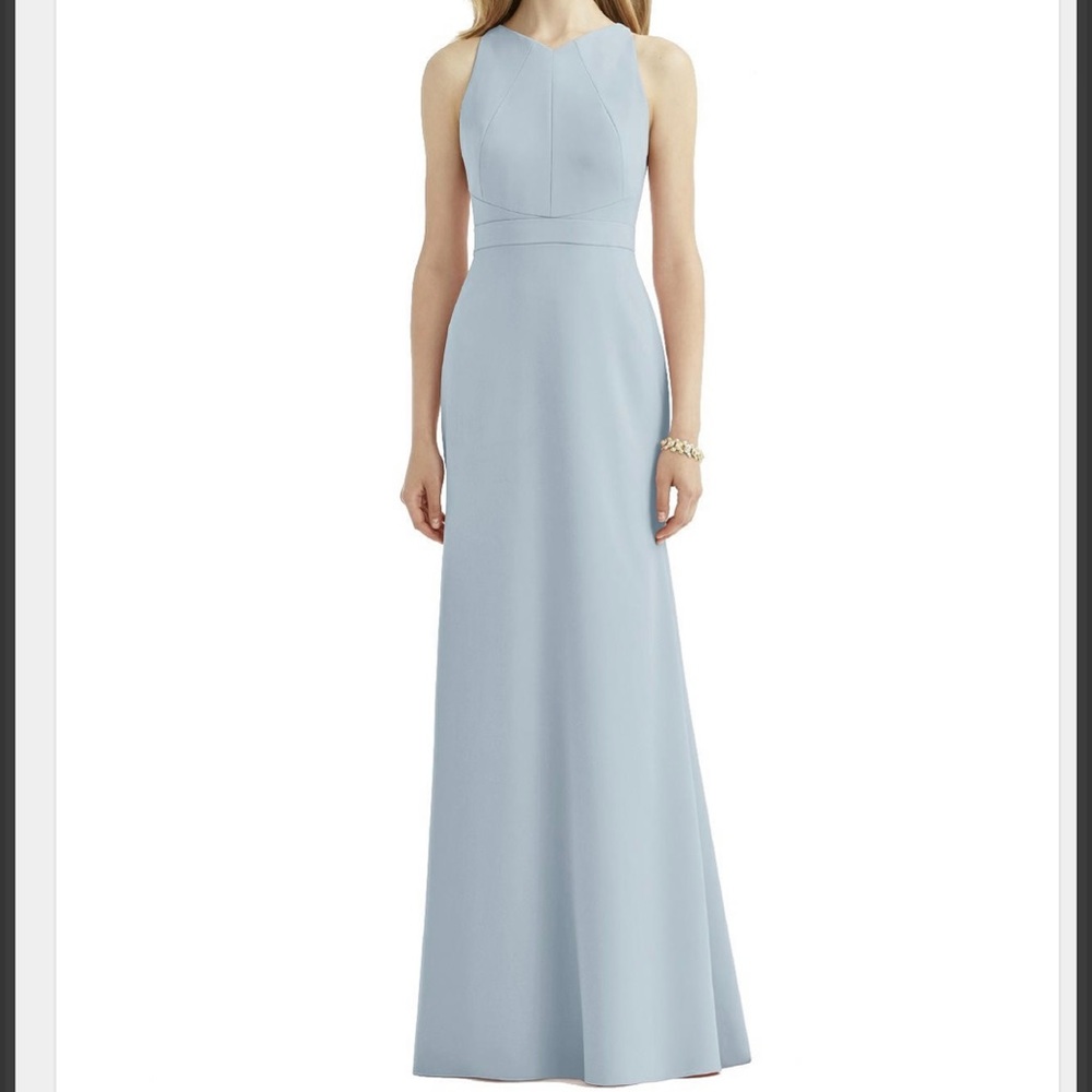 After Six Bridesmaids dress in platinum